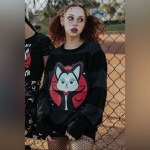 Millstar Vampurr Striped Sweater Grey Size Large